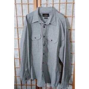 Weatherproof Flannel Shirt Mens XL Gray Button Up Long Sleeve 100% Cotton